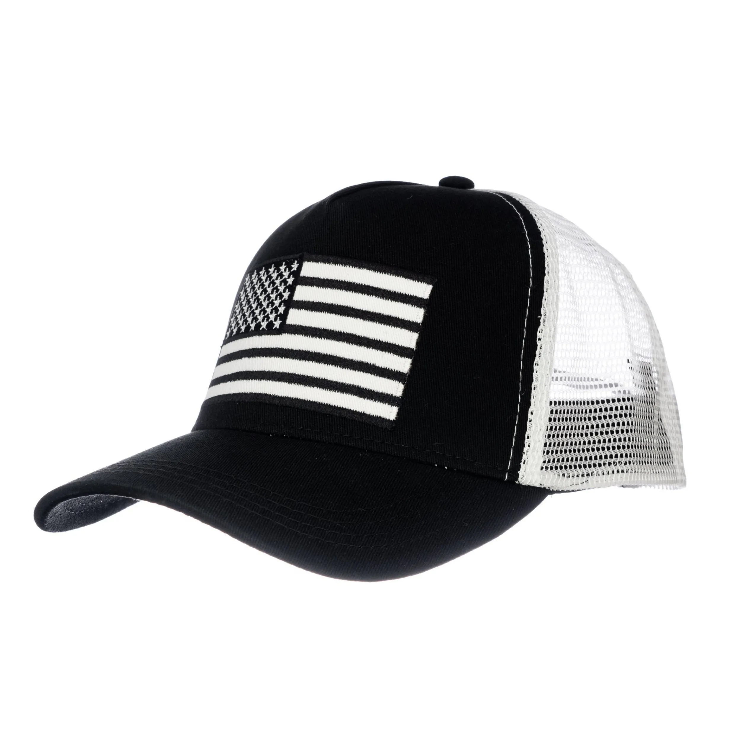 USA Flag White Mesh Trucker Hat