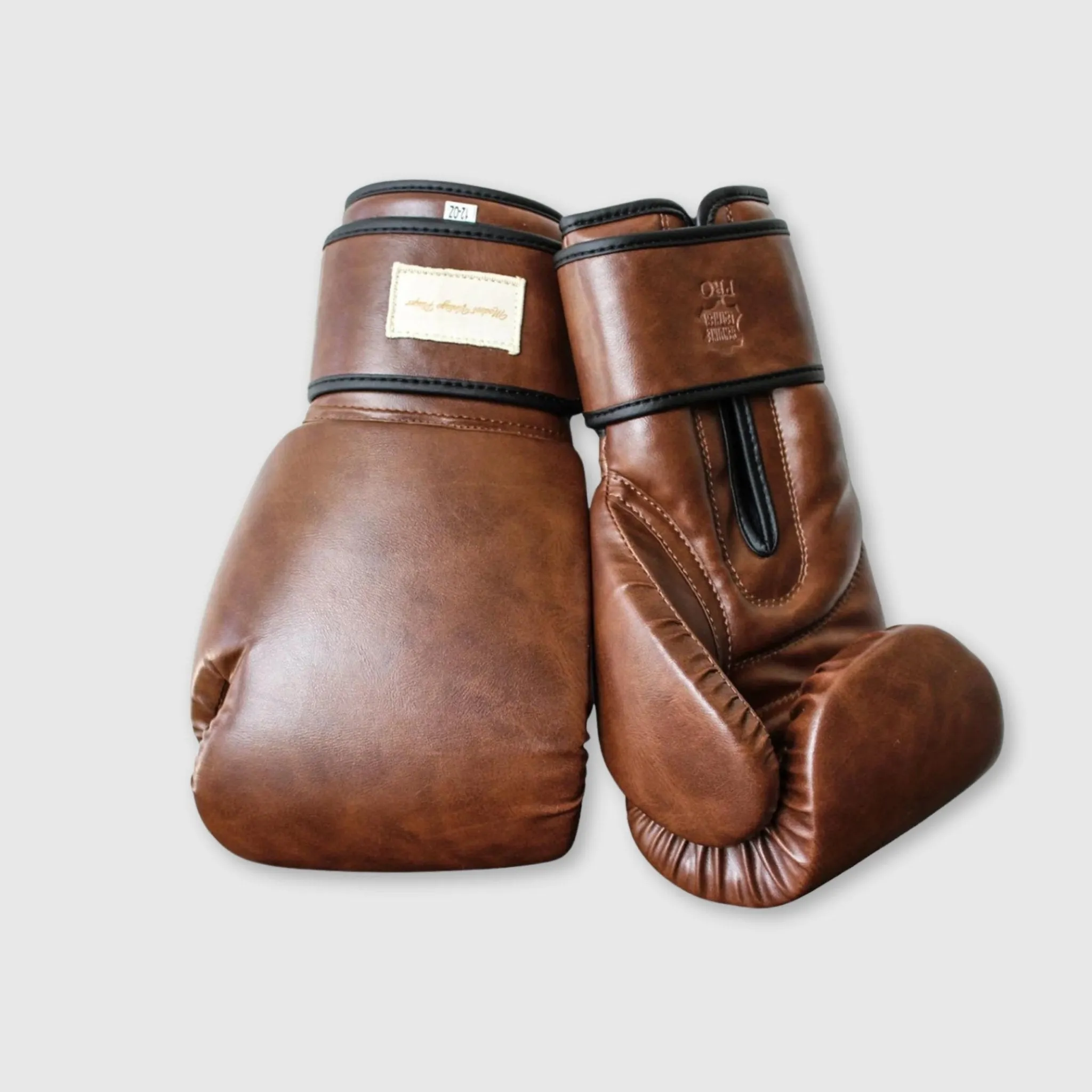 Vegan PRO Heritage Brown Leather Boxing Gloves (Strap Up)