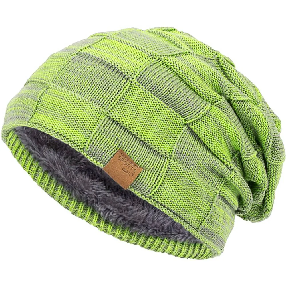 Vgogfly Slouchy Beanie for Men Winter Hats for Guys Cool Beanies Mens Lined Knit Warm Thick Skully Stocking Binie Hat | Multiple Colors