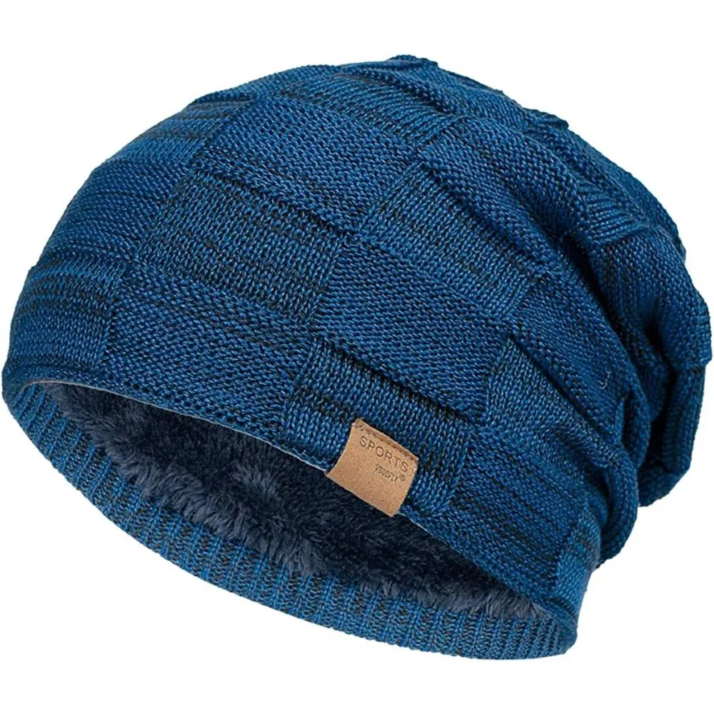 Vgogfly Slouchy Beanie for Men Winter Hats for Guys Cool Beanies Mens Lined Knit Warm Thick Skully Stocking Binie Hat | Multiple Colors