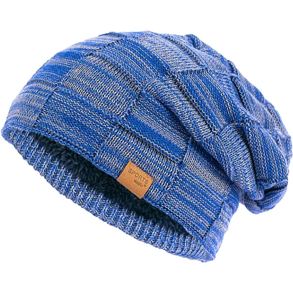 Vgogfly Slouchy Beanie for Men Winter Hats for Guys Cool Beanies Mens Lined Knit Warm Thick Skully Stocking Binie Hat | Multiple Colors