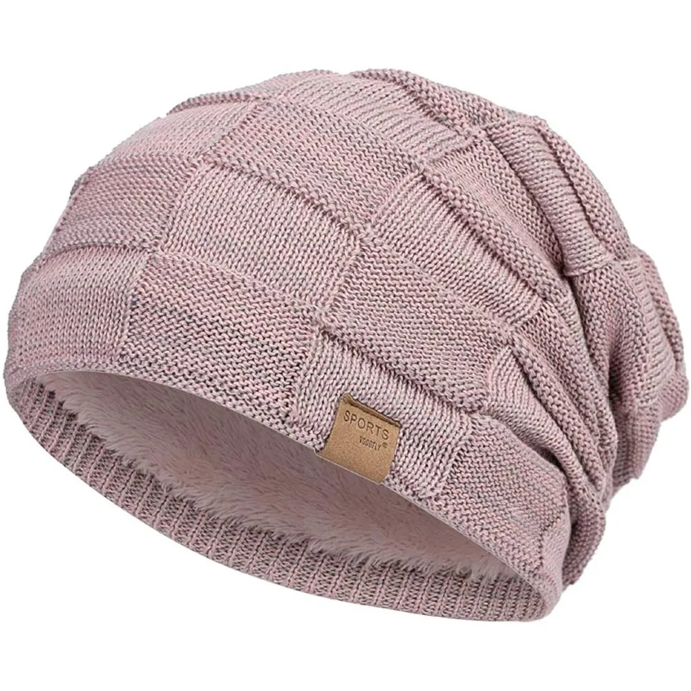 Vgogfly Slouchy Beanie for Men Winter Hats for Guys Cool Beanies Mens Lined Knit Warm Thick Skully Stocking Binie Hat | Multiple Colors