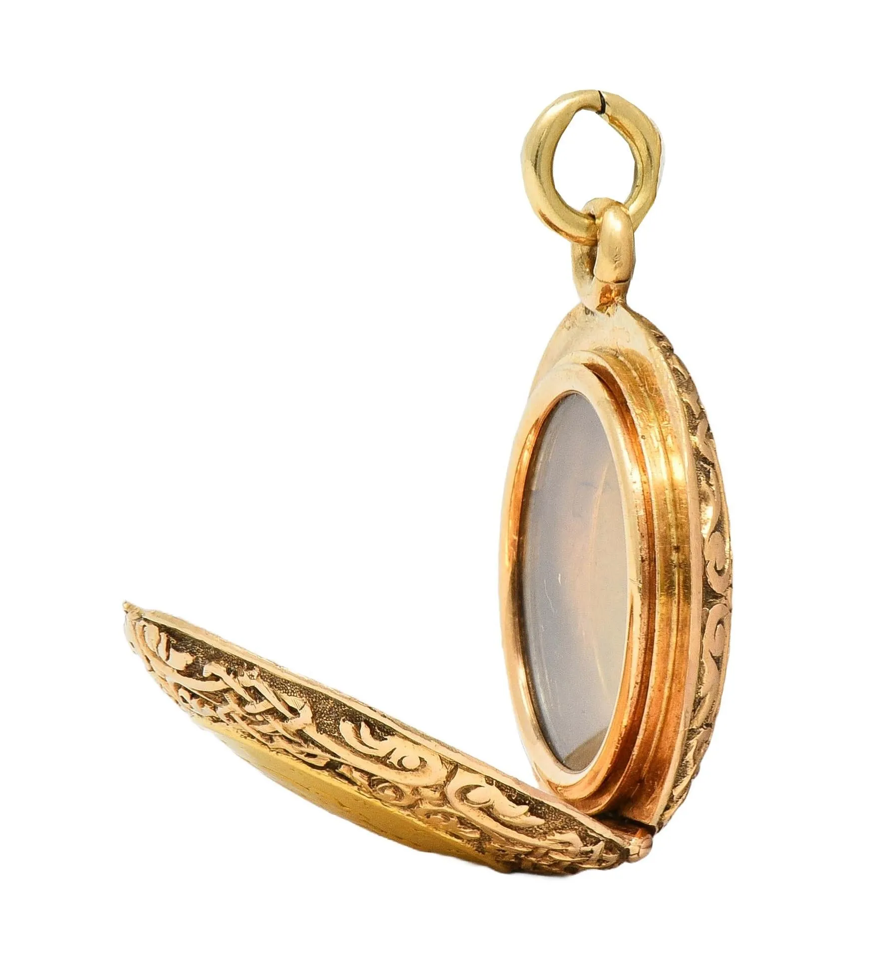 Victorian 14 Karat Rose Gold 1853 US Liberty Dollar Coin Antique Celtic Locket Pendant