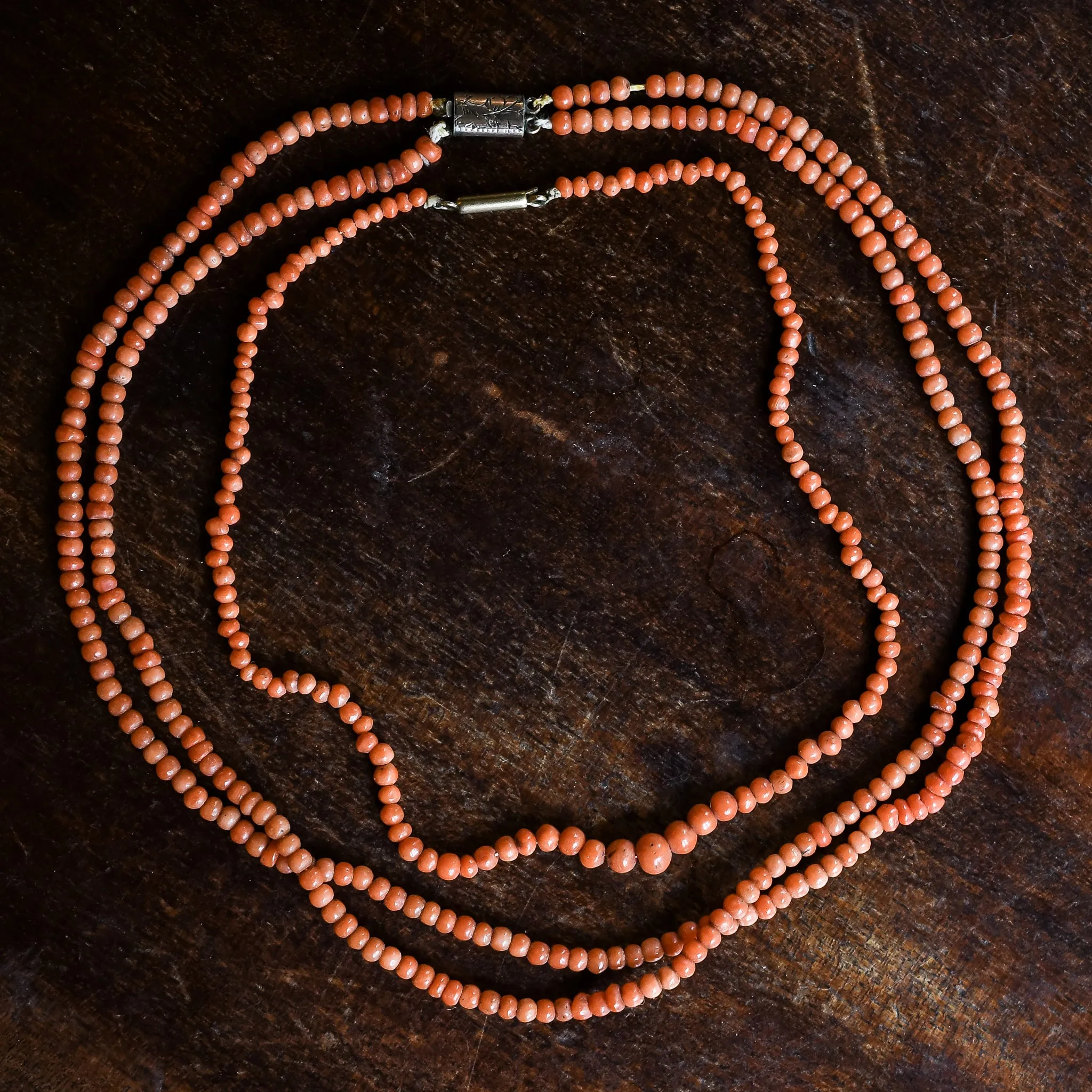 Victorian Mother's & Daughter's Coral Necklaces