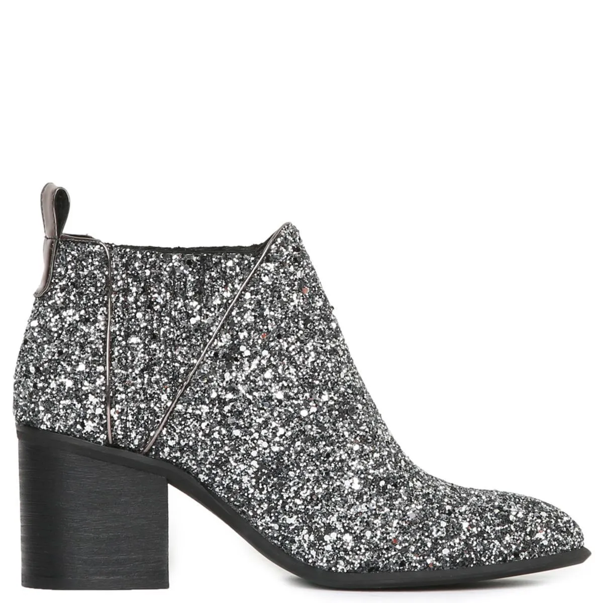 Viggo Glitter Pewter Heeled Booties