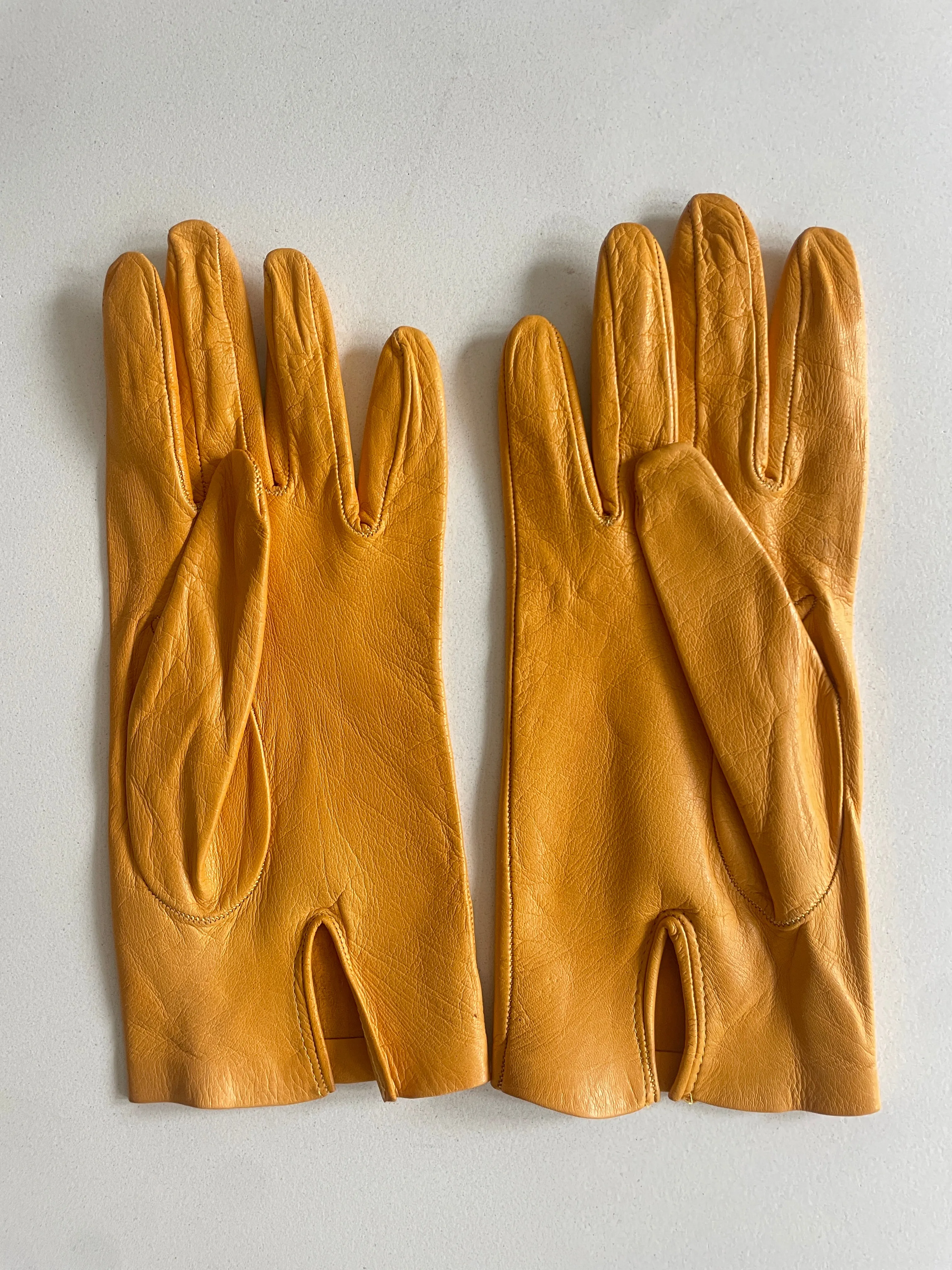 Vintage Mustard Yellow Kid Leather Gloves