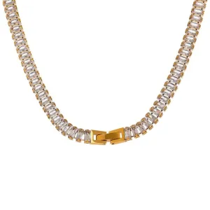 Vintage Sapphire Women Necklace 14k Yellow Gold For Wedding Gift Jewelry