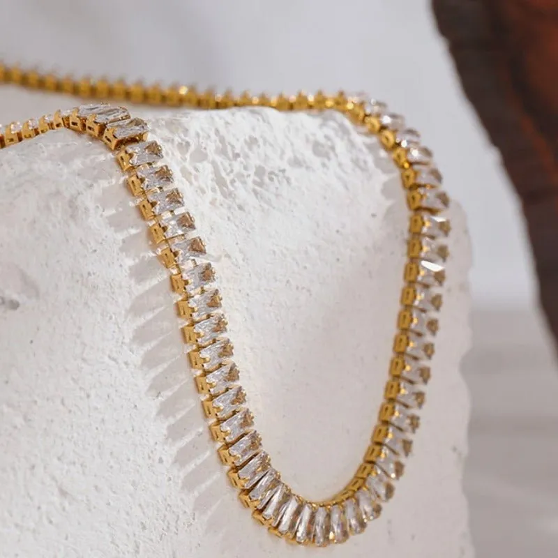 Vintage Sapphire Women Necklace 14k Yellow Gold For Wedding Gift Jewelry