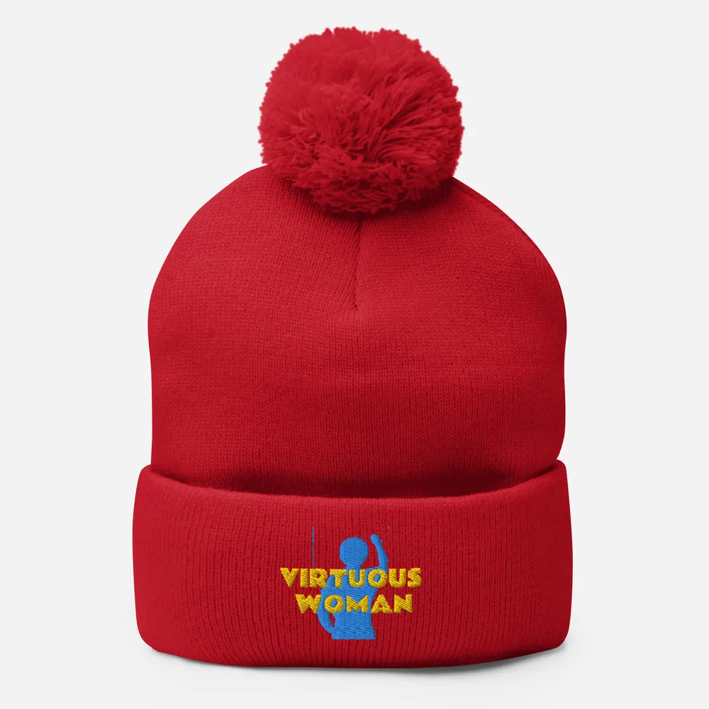 Virtuous Woman Pom-Pom Beanie