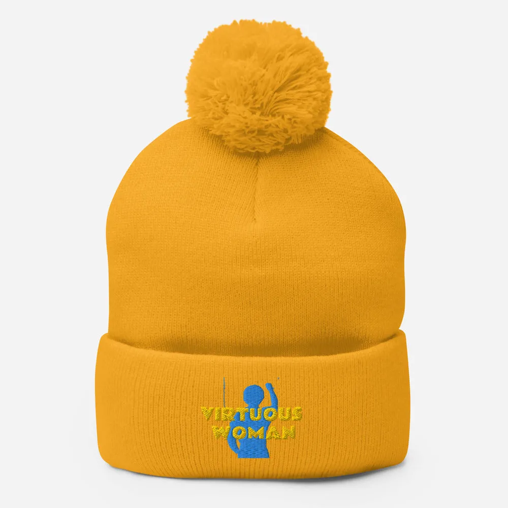 Virtuous Woman Pom-Pom Beanie