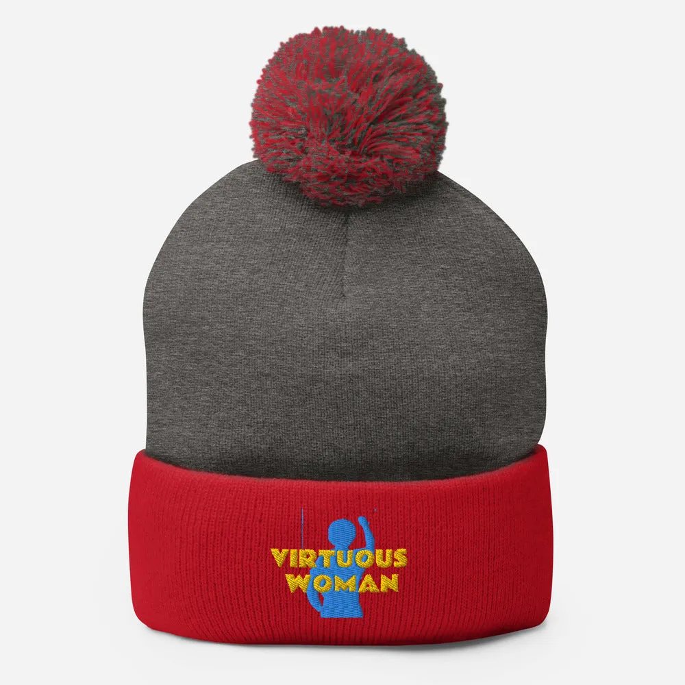 Virtuous Woman Pom-Pom Beanie
