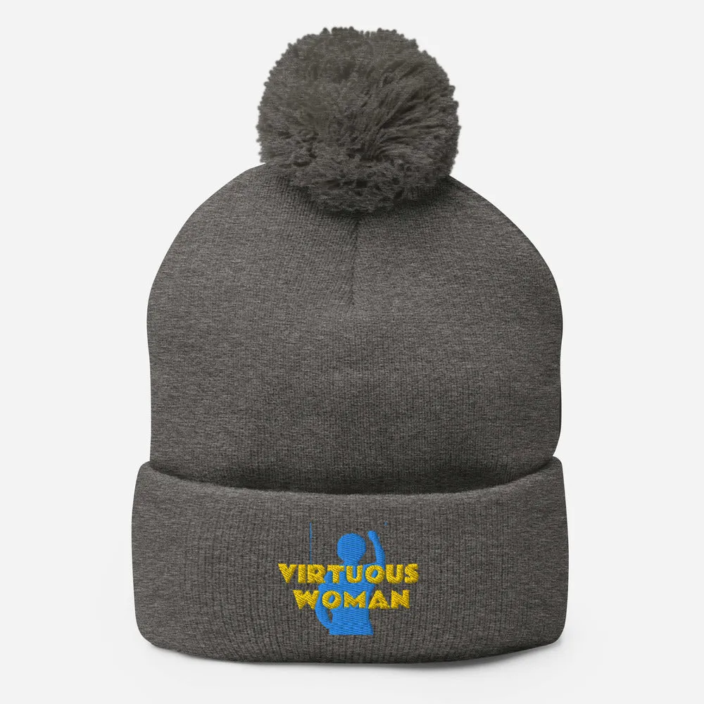 Virtuous Woman Pom-Pom Beanie