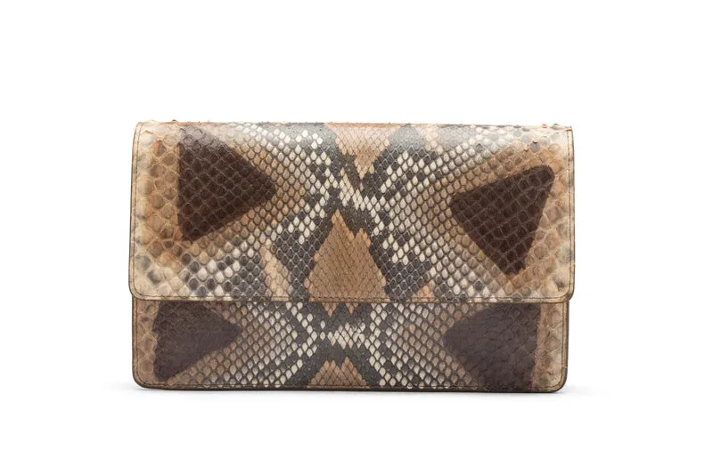 W. Kleinberg - Python Diana Clutch - Matte Multi Grey