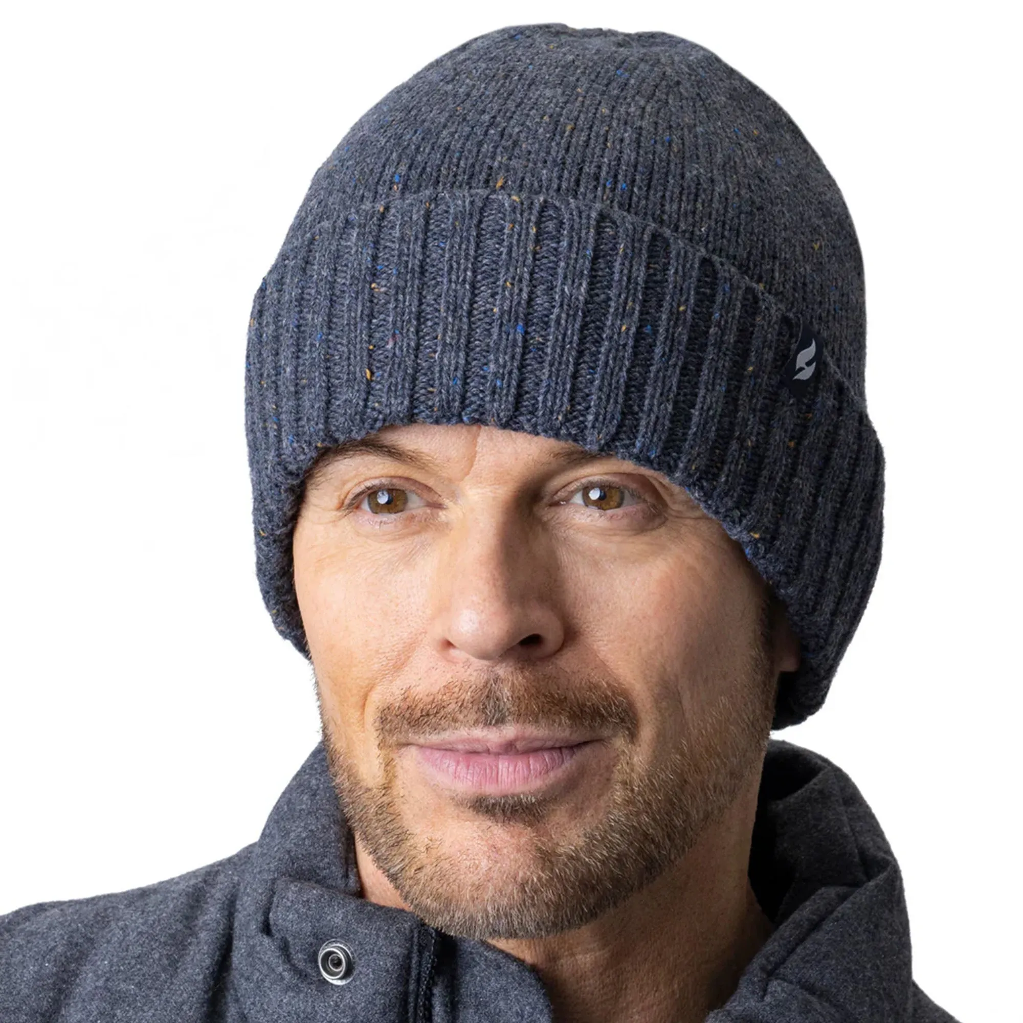 Warm Ribbed Cuff Beanie Hat for Men | Fleece Lined Chunky Winter Hat