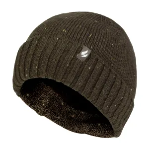 Warm Ribbed Cuff Beanie Hat for Men | Fleece Lined Chunky Winter Hat