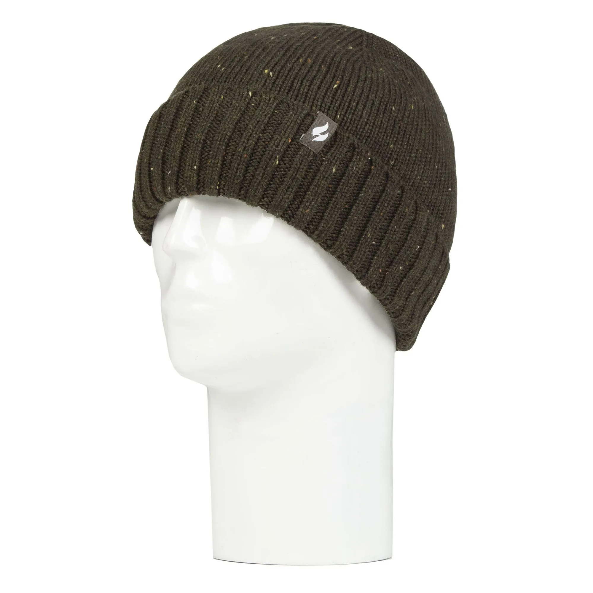 Warm Ribbed Cuff Beanie Hat for Men | Fleece Lined Chunky Winter Hat