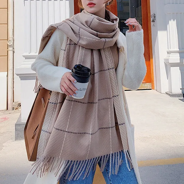 Warm Scarf Cashmere Thick Shawl Wrap for Women Ladies Girls 70x200