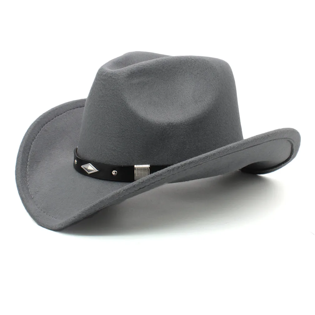Western Cowboy Hats Wide Brim Panama Sunhats Fedora Caps