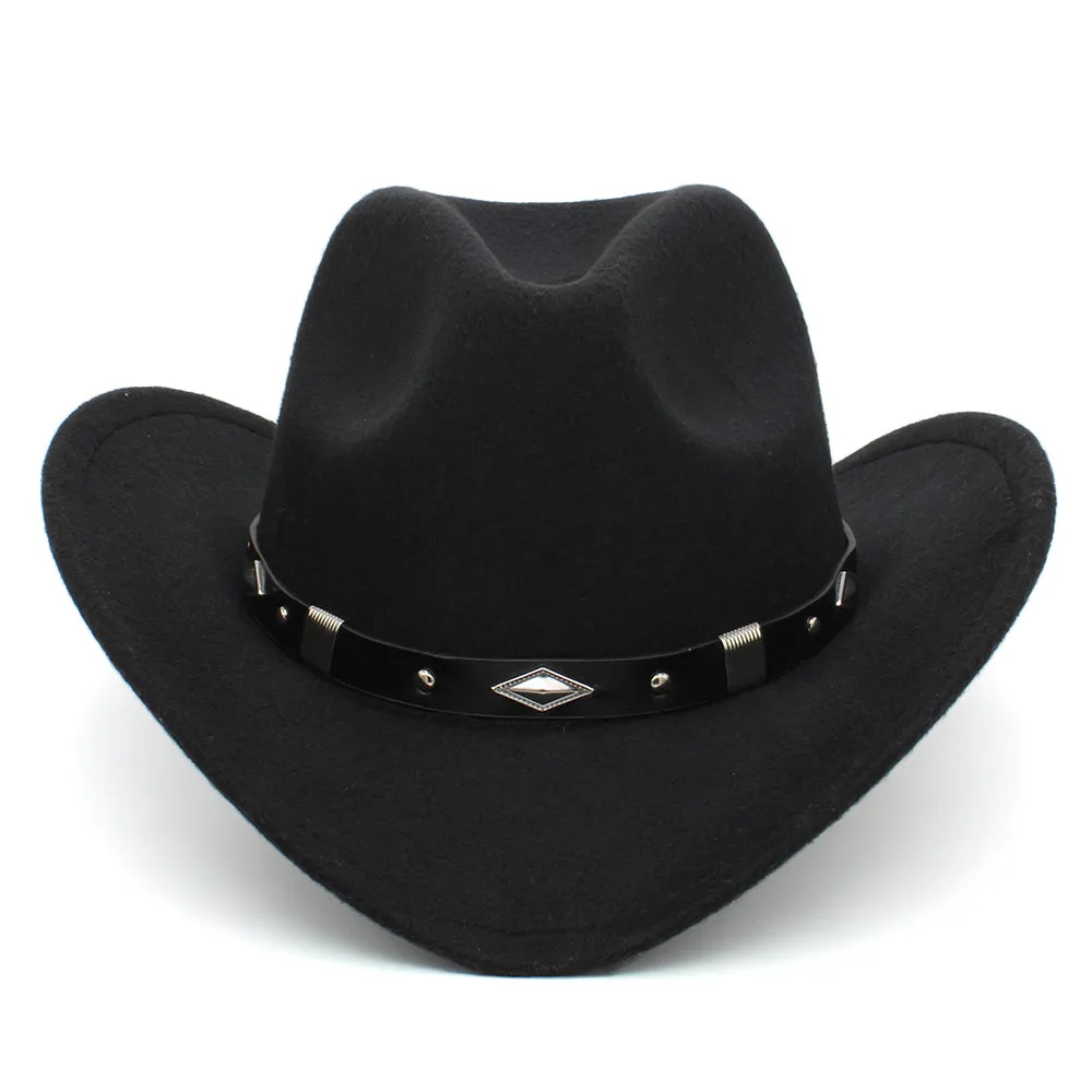 Western Cowboy Hats Wide Brim Panama Sunhats Fedora Caps