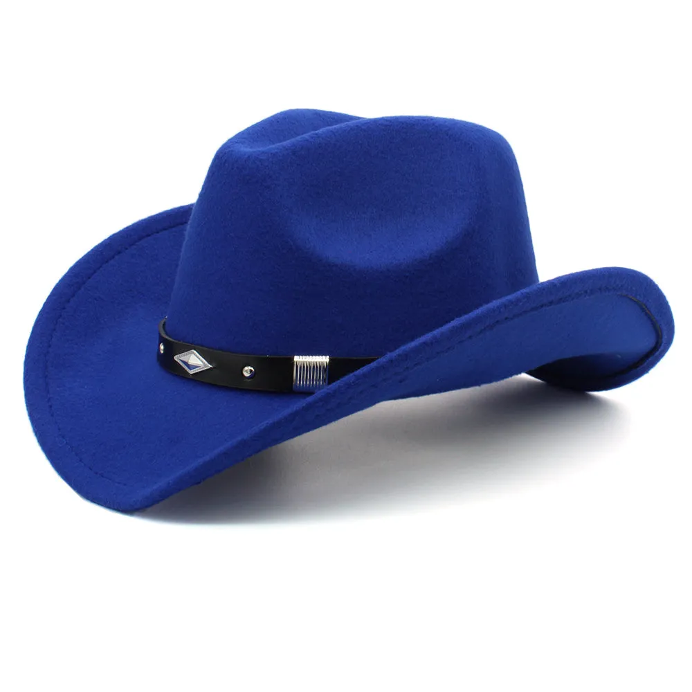 Western Cowboy Hats Wide Brim Panama Sunhats Fedora Caps