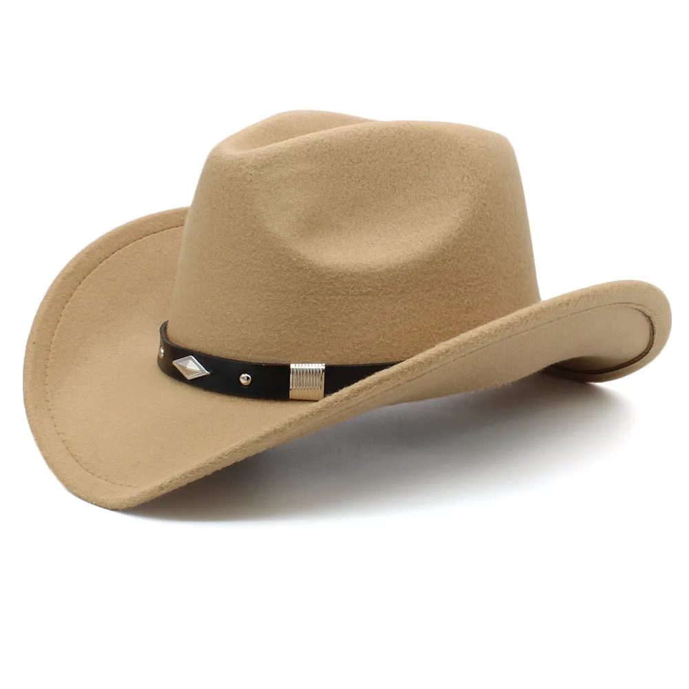 Western Cowboy Hats Wide Brim Panama Sunhats Fedora Caps