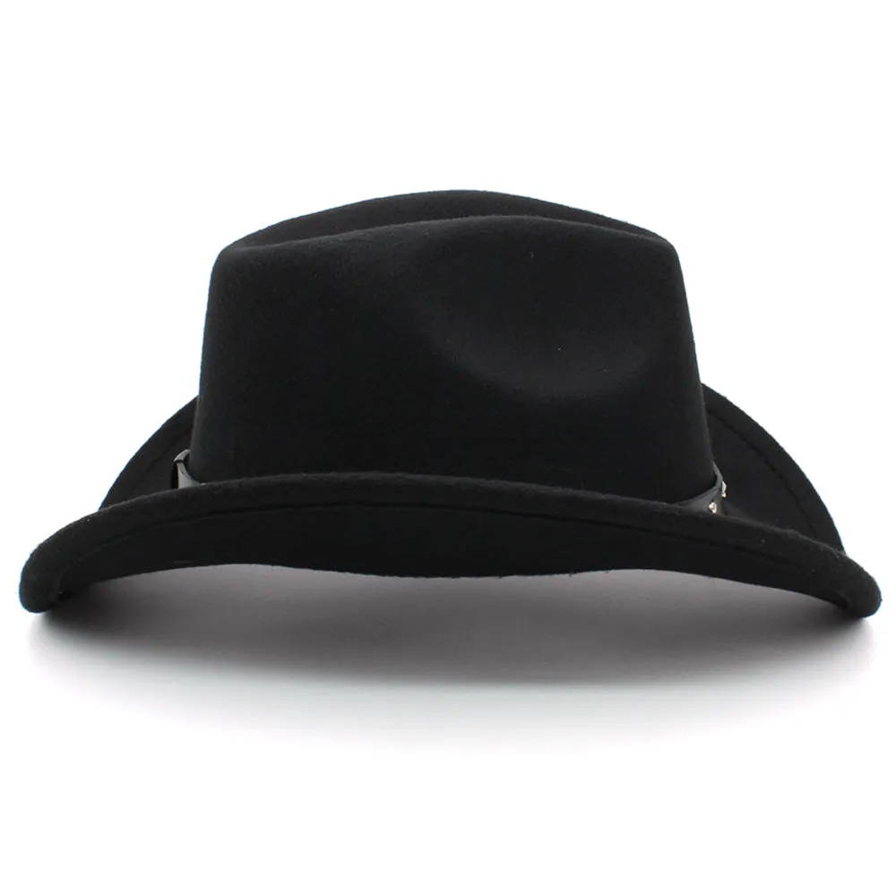 Western Cowboy Hats Wide Brim Panama Sunhats Fedora Caps