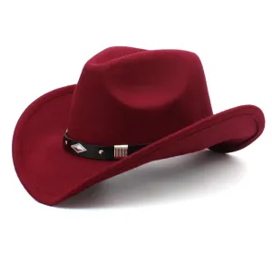 Western Cowboy Hats Wide Brim Panama Sunhats Fedora Caps