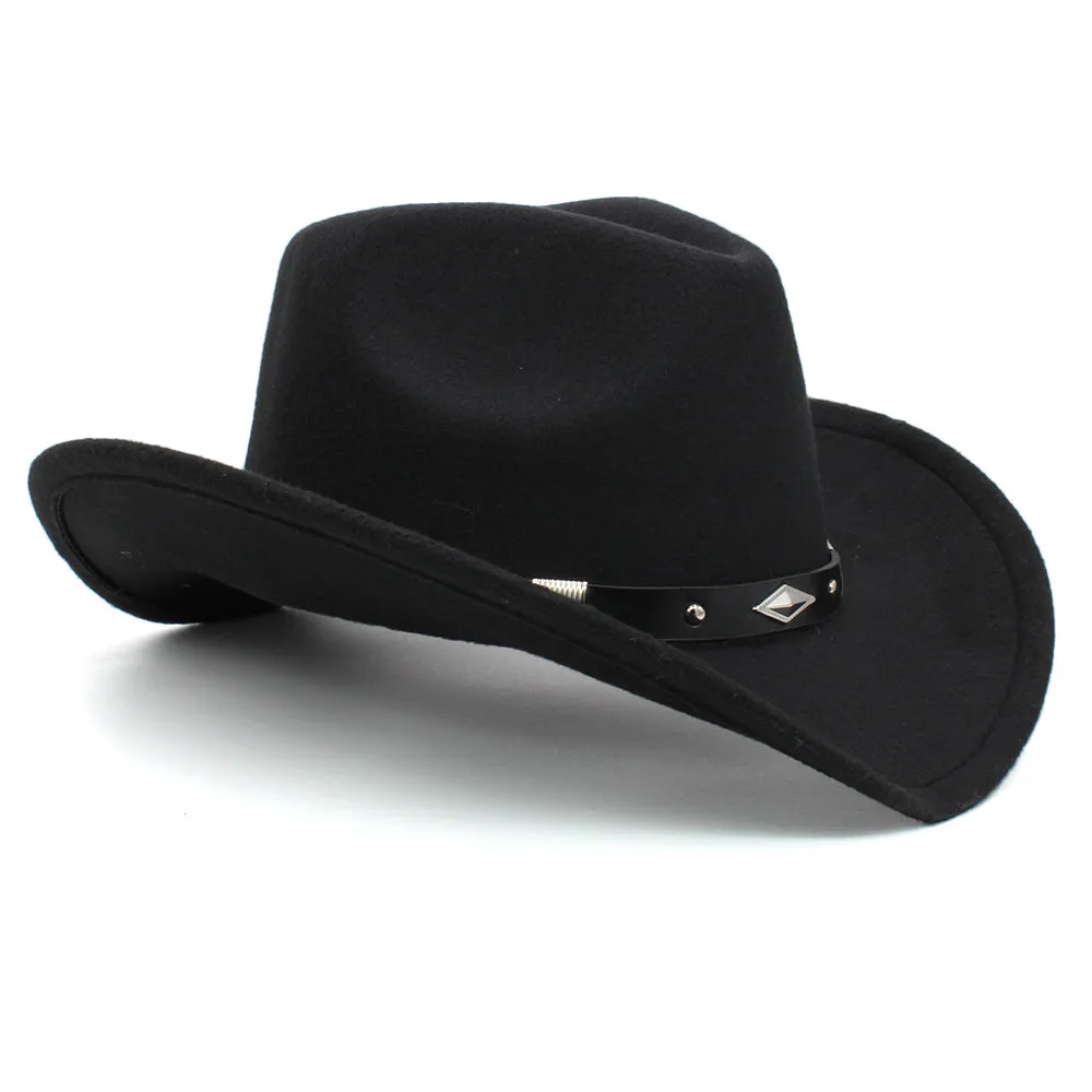 Western Cowboy Hats Wide Brim Panama Sunhats Fedora Caps