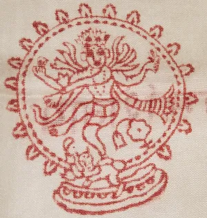 White Primordial Om & Asian Symbols Printed Scarf