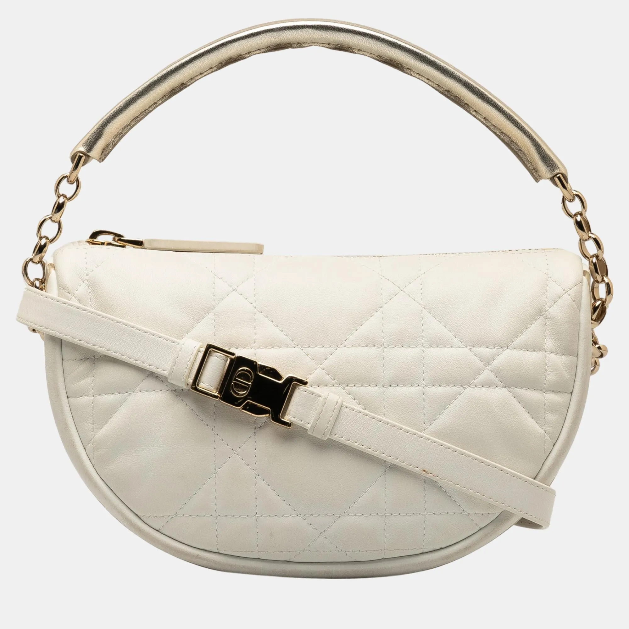 White Small Cannage Vibe Satchel
