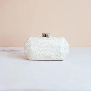 White Woven Clutch - Handwoven Clutch