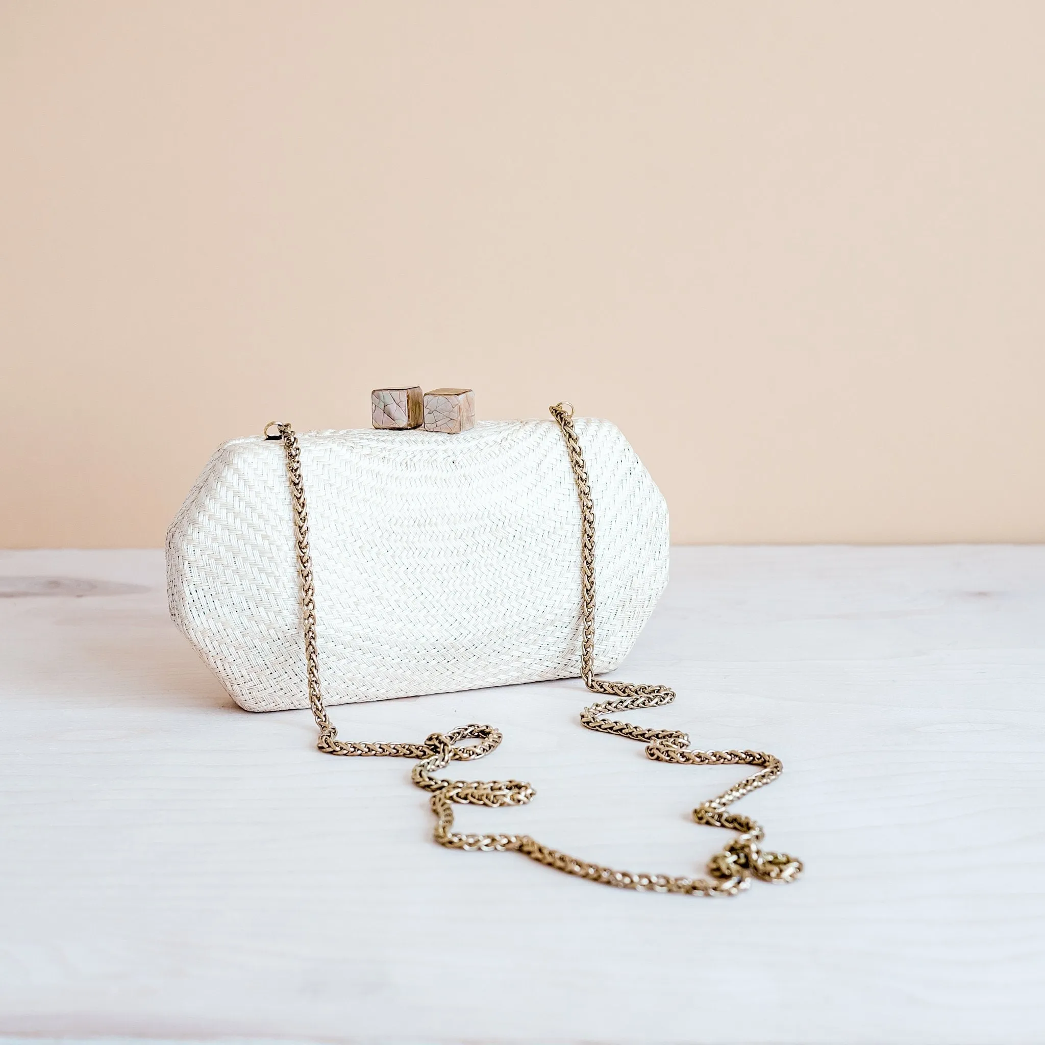 White Woven Clutch - Handwoven Clutch