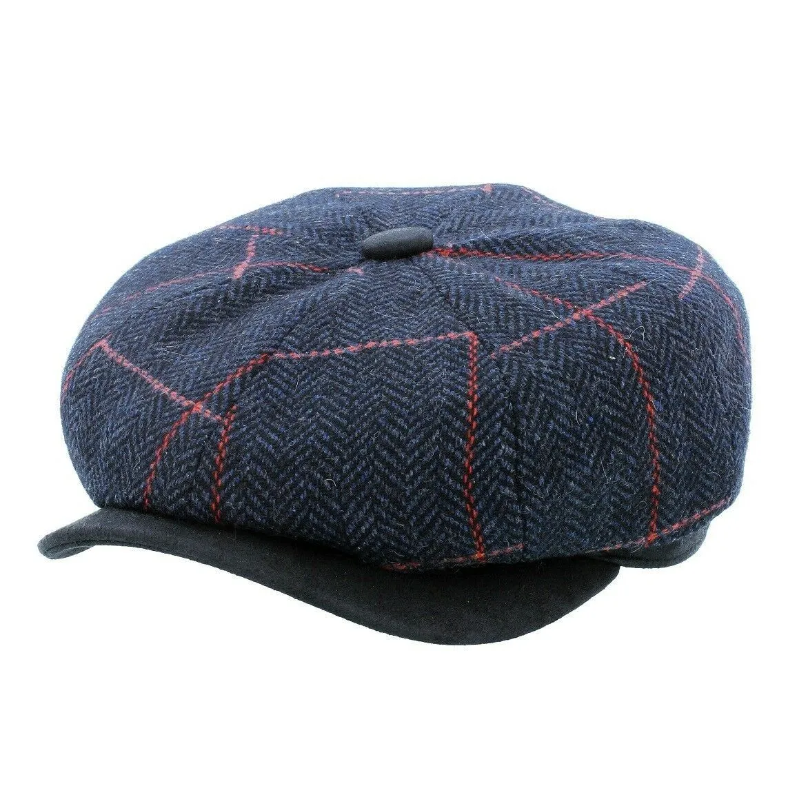 Whiteley 'Glen Check' Wool Bakerboy Cap (M81)