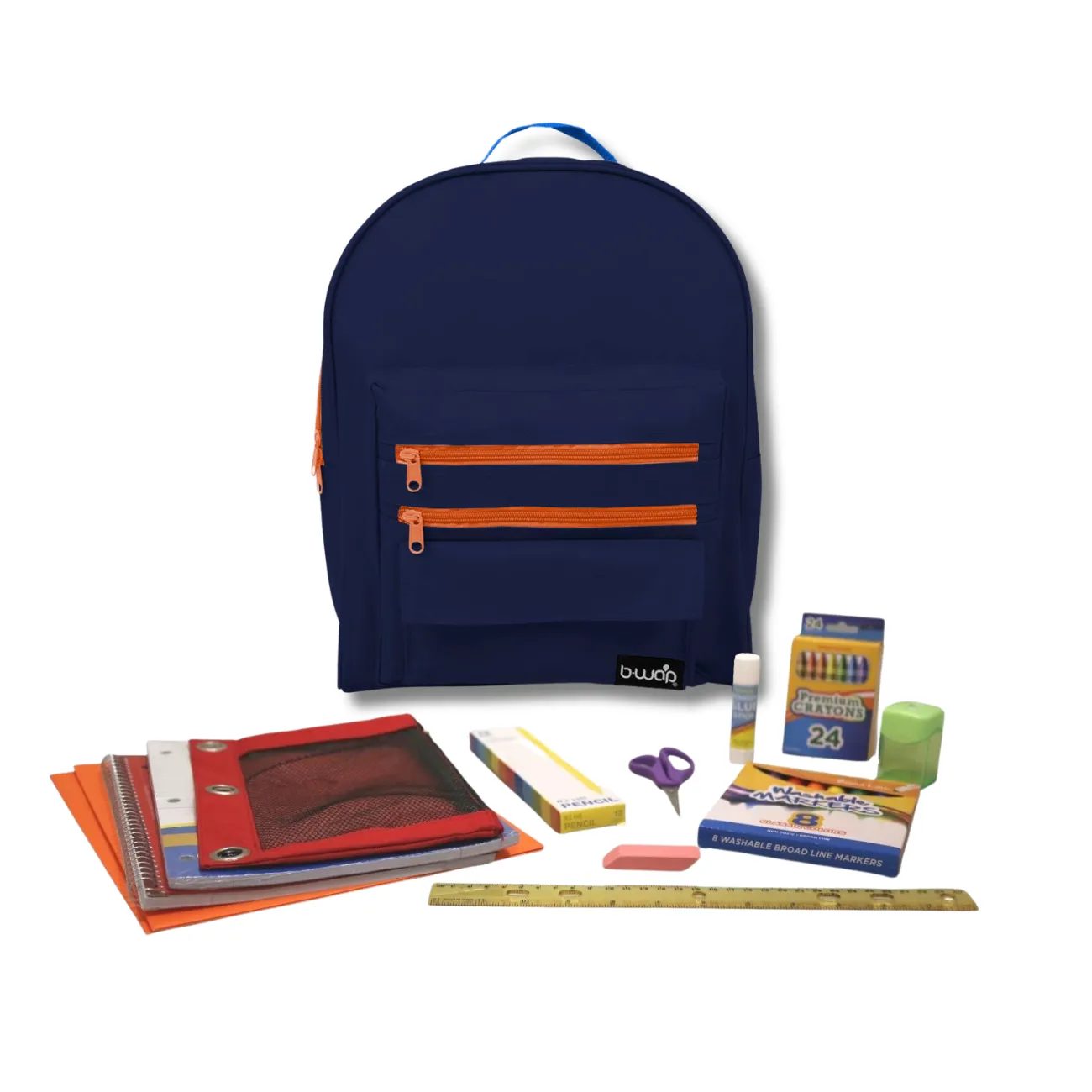 Wholesale 1st-5th Grade Essentials Kit (54 Items per Kit) in 16'' Classic Backpack