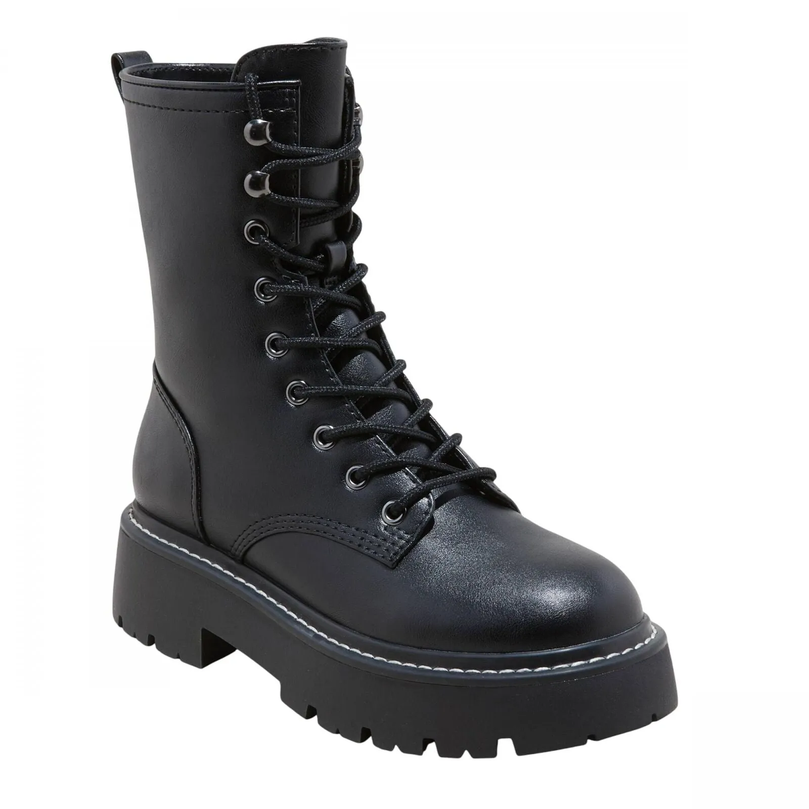 Wild Fable Logan Wide Width Lug Combat Boots with Memory Foam Insole Black 5.5W
