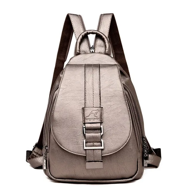 Winter 2020 Women Leather Backpacks Fashion Shoulder Bag Female Backpack Ladies Travel Backpack Mochilas School Bags For Girls