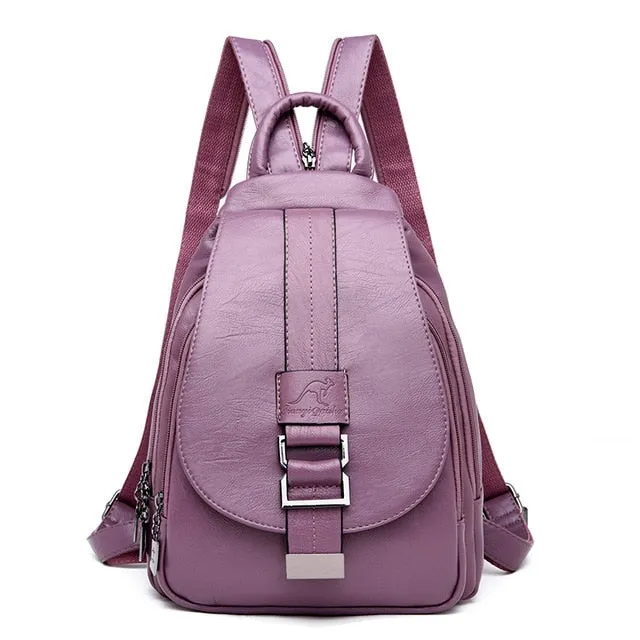 Winter 2020 Women Leather Backpacks Fashion Shoulder Bag Female Backpack Ladies Travel Backpack Mochilas School Bags For Girls