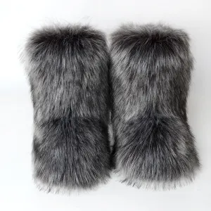 Winter Fluffy Faux Fox Fur Boots