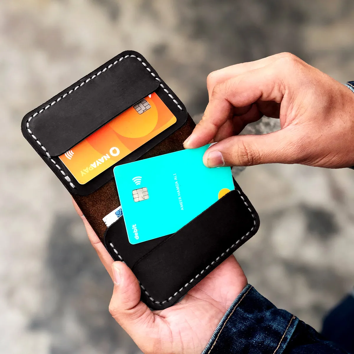 Wolf - The Vertical Executive A Leather Bifold Wallet