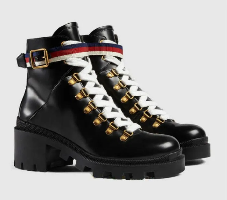 Women Round Toes Genuine Leather Ankle Strap Ankle Boots