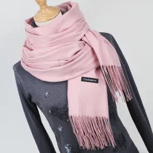 Women solid color cashmere scarves