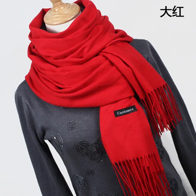 Women solid color cashmere scarves