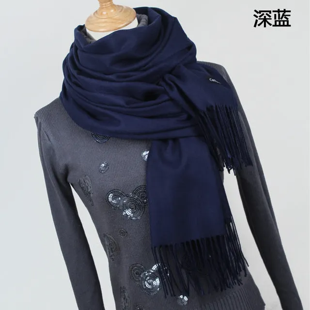 Women solid color cashmere scarves