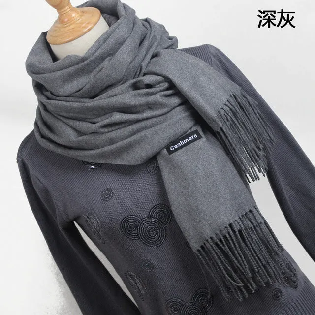 Women solid color cashmere scarves