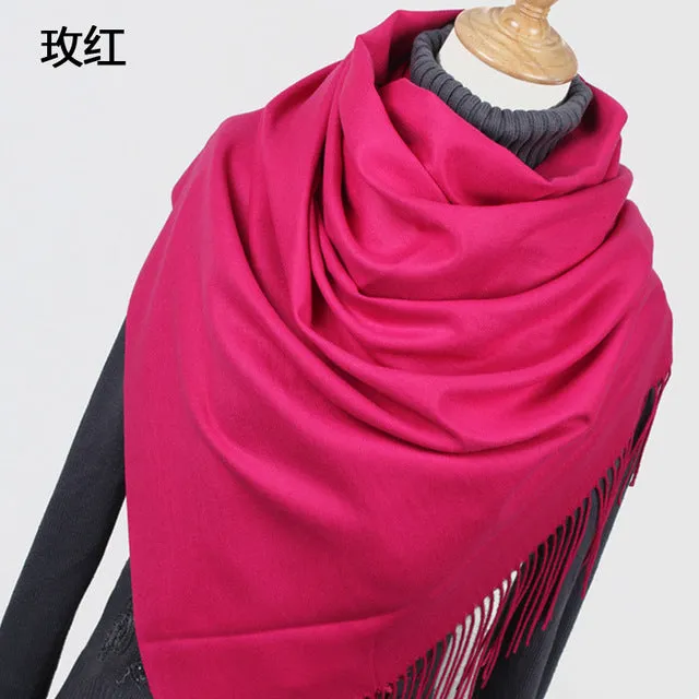 Women solid color cashmere scarves