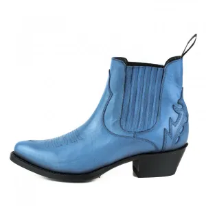 Women's Boots or Ankle Boots Handmade Leather Blue Urban 2487
