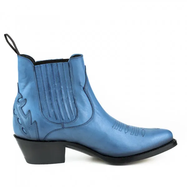 Women's Boots or Ankle Boots Handmade Leather Blue Urban 2487