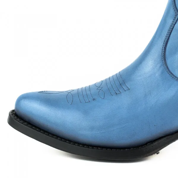 Women's Boots or Ankle Boots Handmade Leather Blue Urban 2487