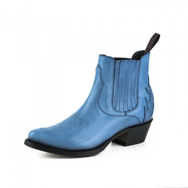 Women's Boots or Ankle Boots Handmade Leather Blue Urban 2487