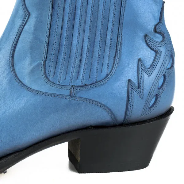 Women's Boots or Ankle Boots Handmade Leather Blue Urban 2487